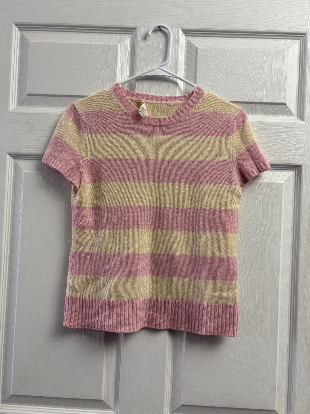 Women's J. Crew Stripe Cashmere Short Sleeve Top